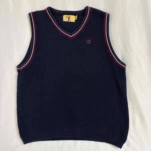 Vintage Duck Head Sweater vest Pullover Knitted Men’s L Blue Red 1990’s Retro